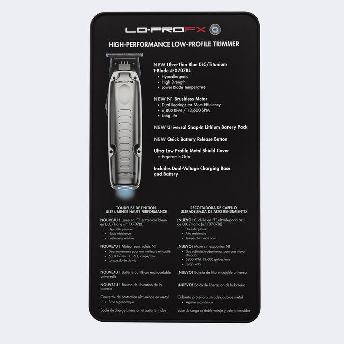 BaBylissPro FXONE LO-PROFX High Performance Low-Profile Trimmer (Grey) - FX729