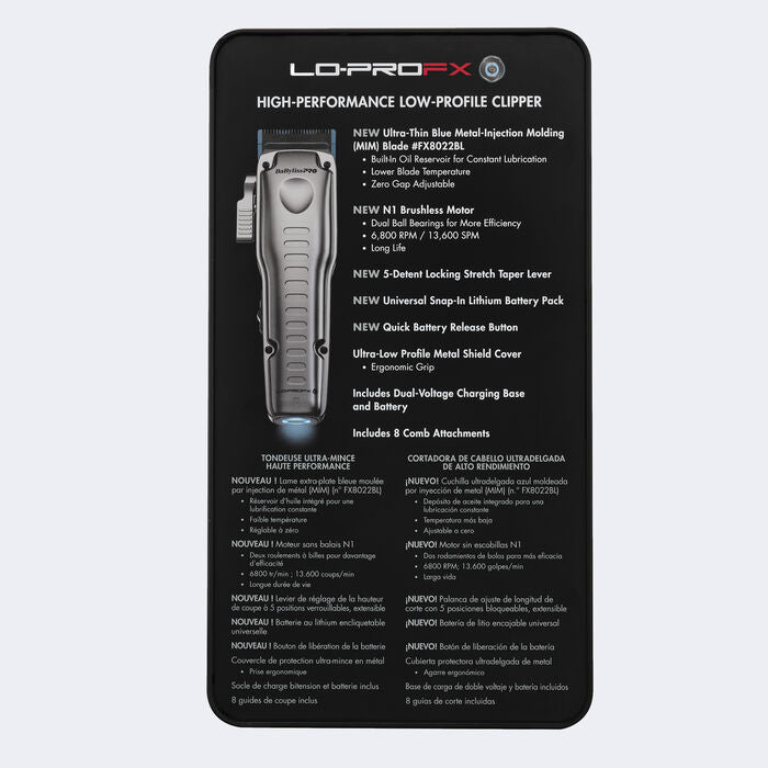 BaBylissPro FXONE LO-PROFX High Performance Low-Profile Clipper (Grey) - FX829