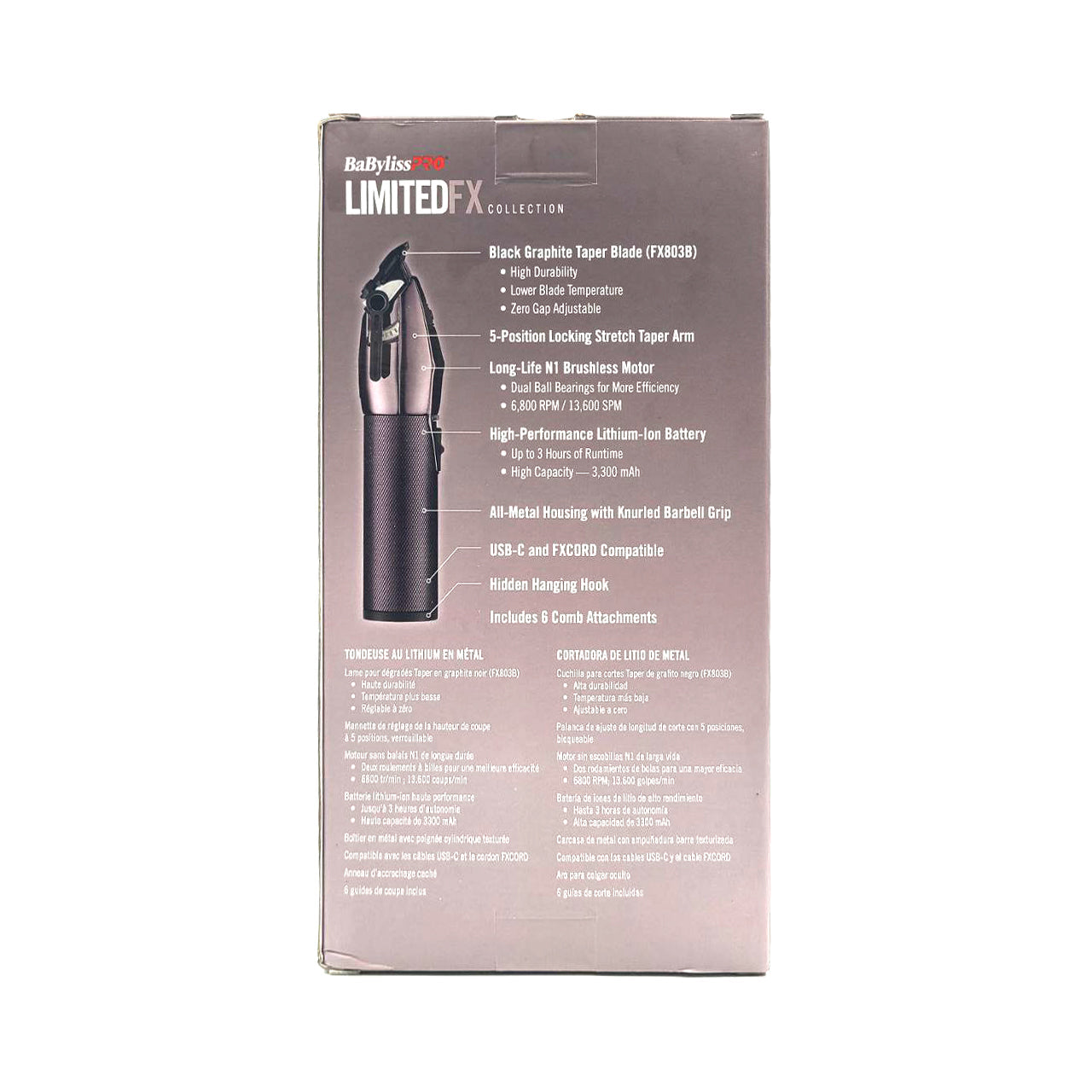 BaBylissPRO LIMITEDFX EDITION NIGHTFALL COLLECTION All-Metal Lithium Clipper